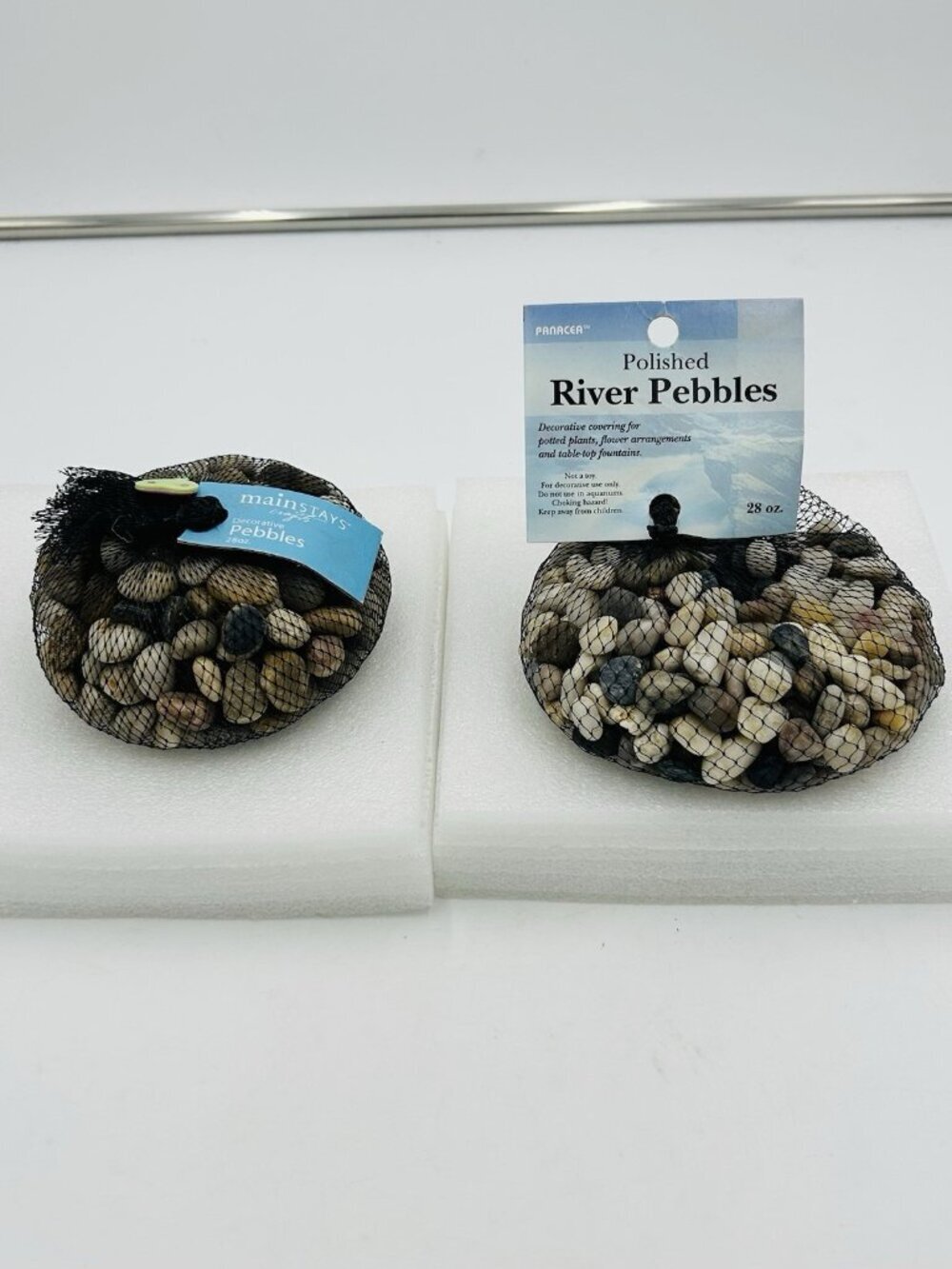 Two 28 oz Bags New Polished River Pebbles Rocks Decorative Ornamental Garden
